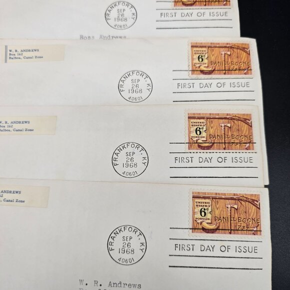 1968 First Day Of Issue Daniel Boone 6¢ Stamped Envelopes Frankfort KY LI3014 - Picture 6 of 8